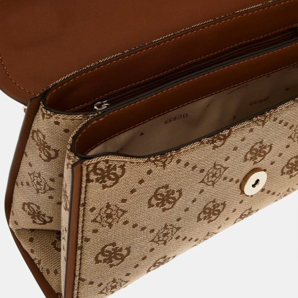 GUESS Neda Crossbody Bag Logo 4G Peony Latte - Image 4