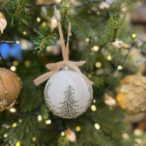 Round Trees Bauble White