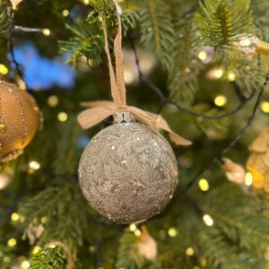 Round Trees Bauble Grey & White