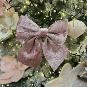 Velvet Bow Decoration Blush