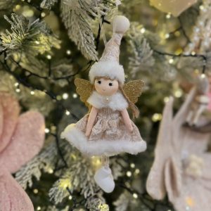 Soft Angel in a Hat Decoration Natural