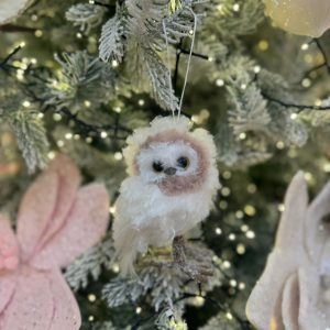Little Fluffy Owl Decoration White