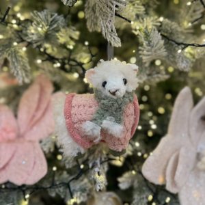 Little Sheep in a Pink Sweater Decoration