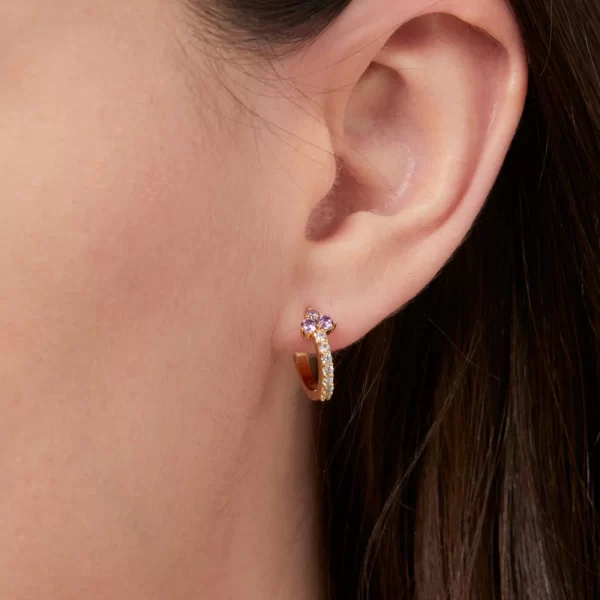 AMETHYST HUGGIES EARRINGS - Image 2