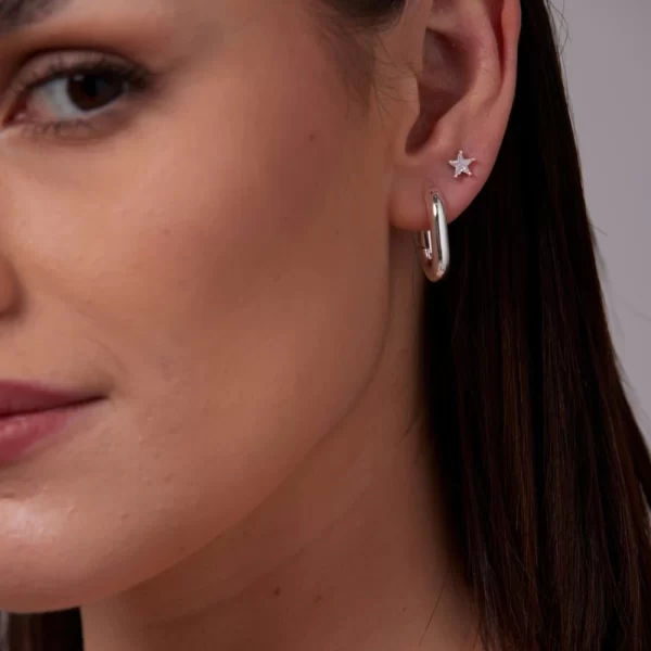ADRIANA ROSE GOLD PAPER CLIP EARRINGS - Image 4