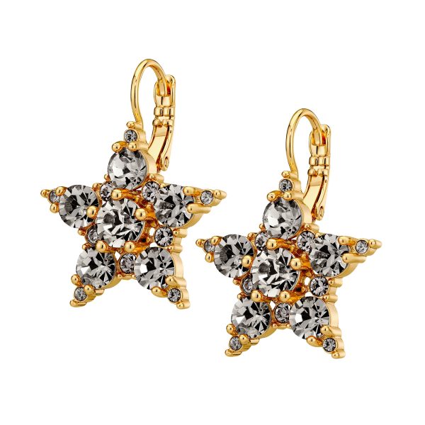 LIBRA Earrings with Clear Crystals Gold