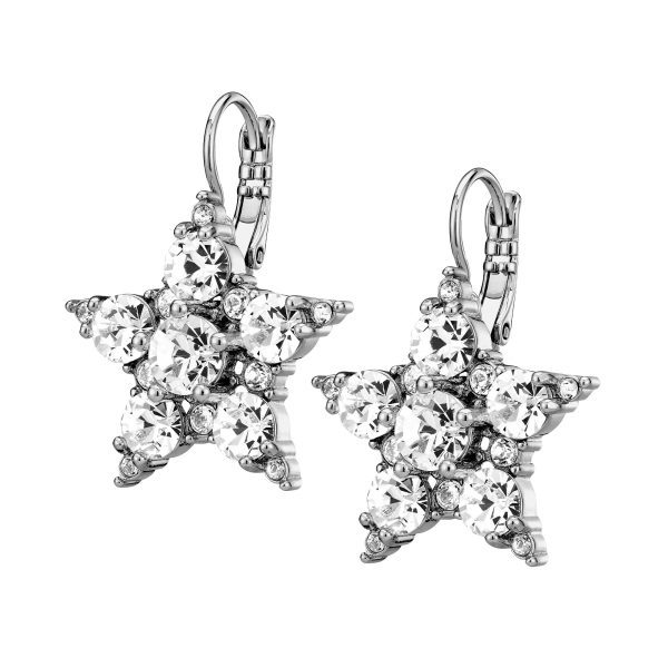 LIBRA Earrings with Clear Crystals Silver