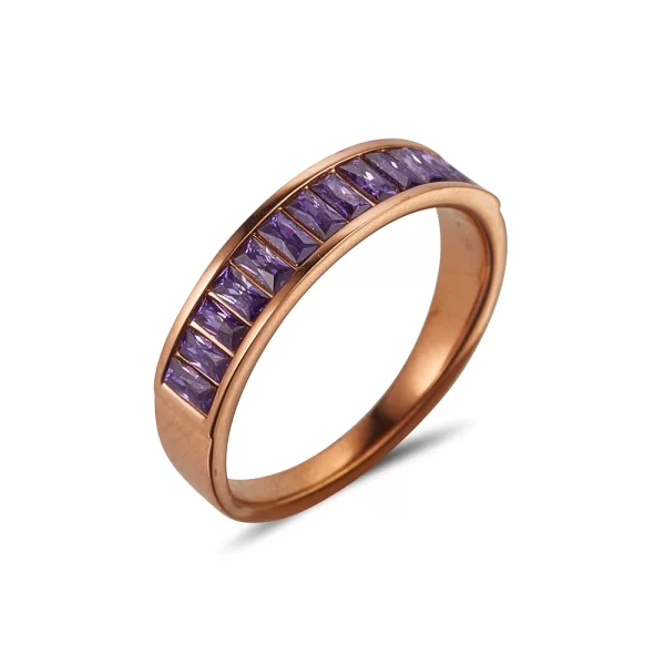 LONDYN ROSE GOLD & AMETHYST CZ RING #7