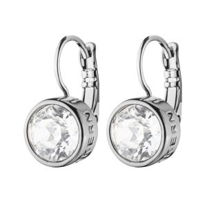 LOUISE Hook Earring With Clear Crystals Silver