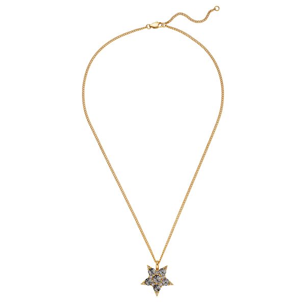 LYRA Necklace with Grey Crystals Star Pendant Gold - Image 3