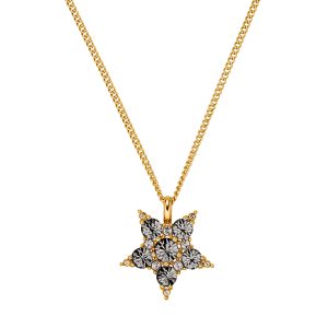 LYRA Necklace with Grey Crystals Star Pendant Gold