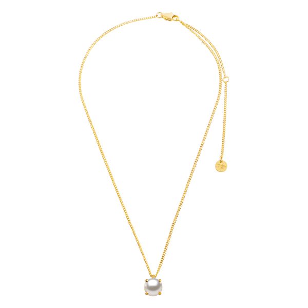 Manny Necklace With White Pearl Pendant Gold