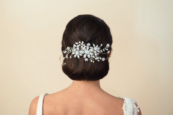 Madeline Pearl & Swarovski Crystal Haircomb - Image 3
