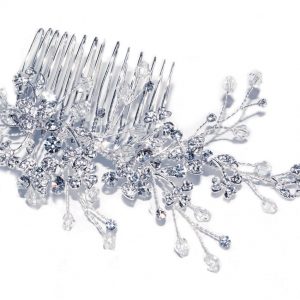 Medium Silver Crystal Comb