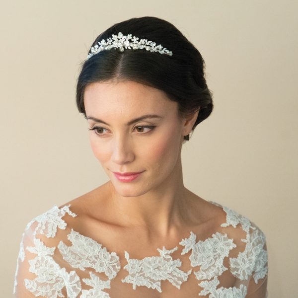 Melody Crystal & Freshwater Pearl Headpiece Silver - Image 2