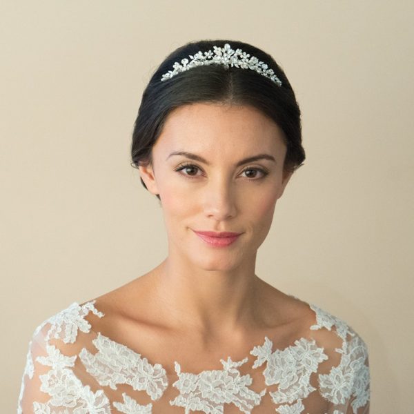 Melody Crystal & Freshwater Pearl Headpiece Silver - Image 3