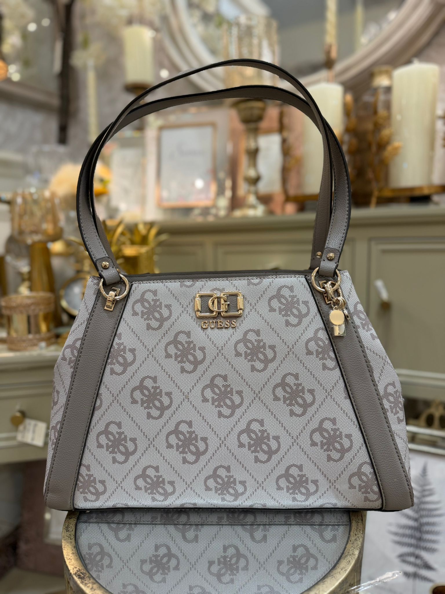 GUESS Karnilla Logo Shopper Dark Taupe Logo