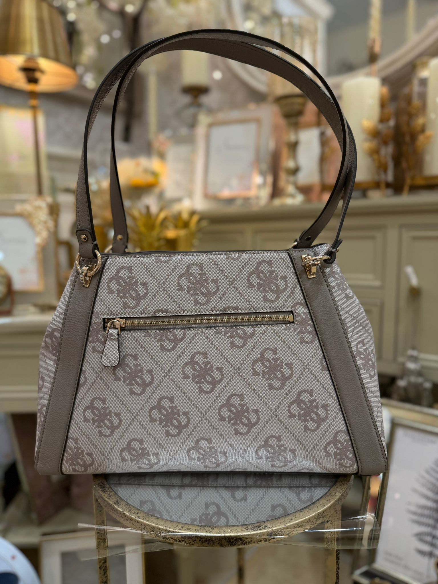 GUESS Karnilla Logo Shopper Dark Taupe Logo - Image 3