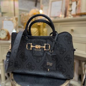 GUESS Janie Logo Handbag Coal