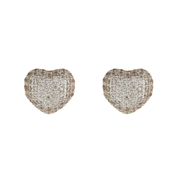 MICRO PAVE HEART EARRINGS