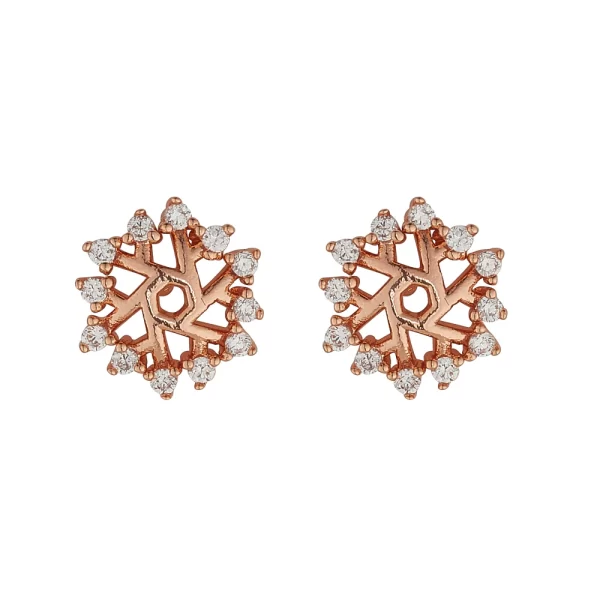 SNOWFLAKE ROSE GOLD EARRINGS