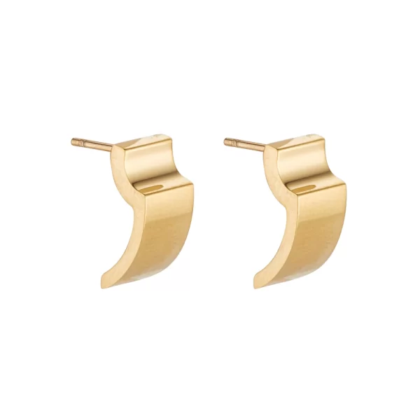 FLAT CURVED GOLD EARRINGS