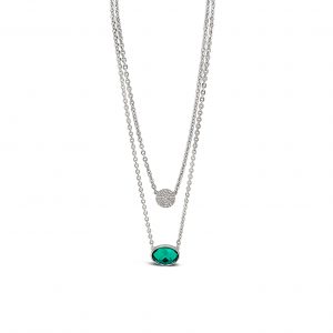Absolute The Emerald Collection Silver Necklace 16/18'' N2124EM