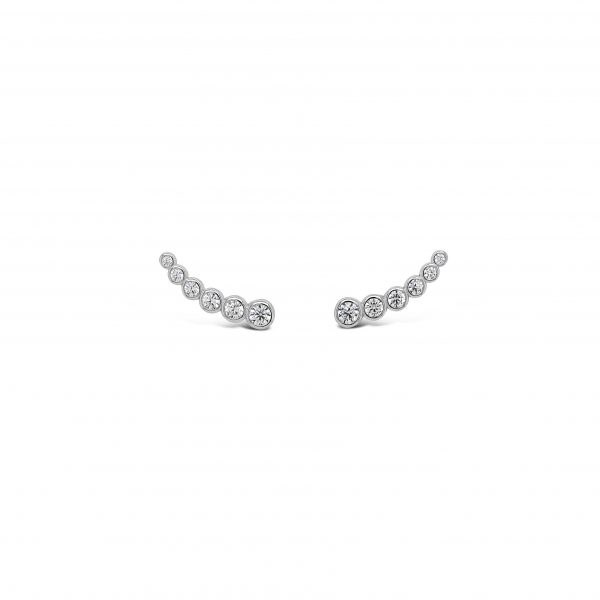 Absolute 6 Stone Tapered Crawler Earrings Sterling Silver SE188SL - Image 2