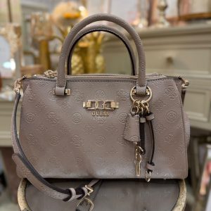 GUESS Anise Debossed-logo Handbag Dark Taupe
