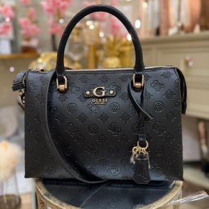 GUESS Dita Debossed-logo Handbag Black