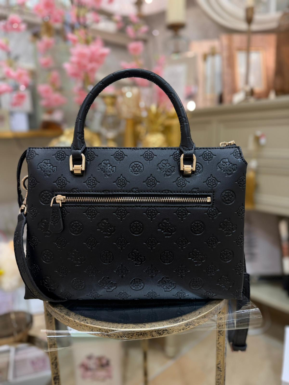 GUESS Dita Debossed-logo Handbag Black - Image 3