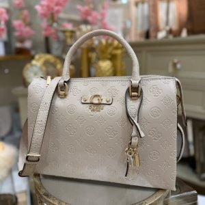 GUESS Dita Debossed-logo Handbag Light Taupe
