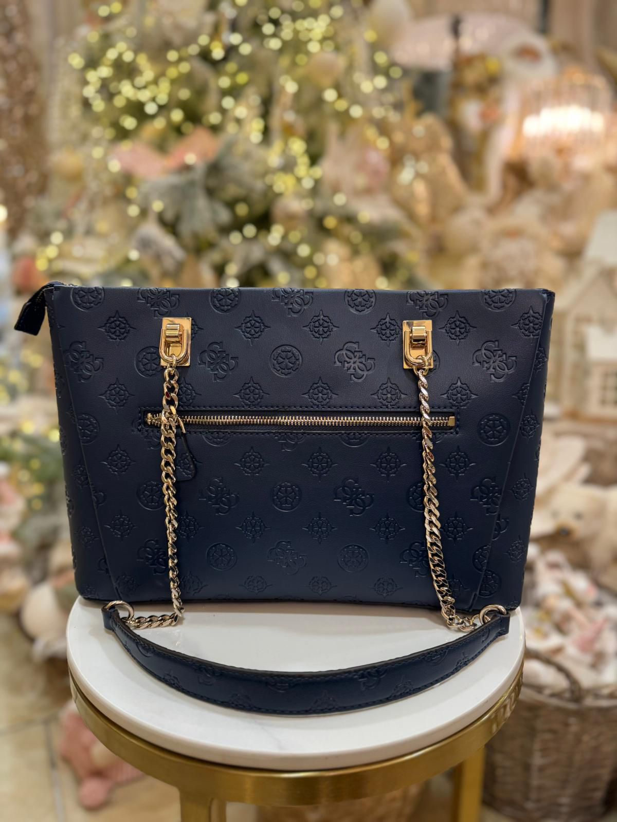 GUESS Tisha 4G Peony Logo Handbag Black - Image 3