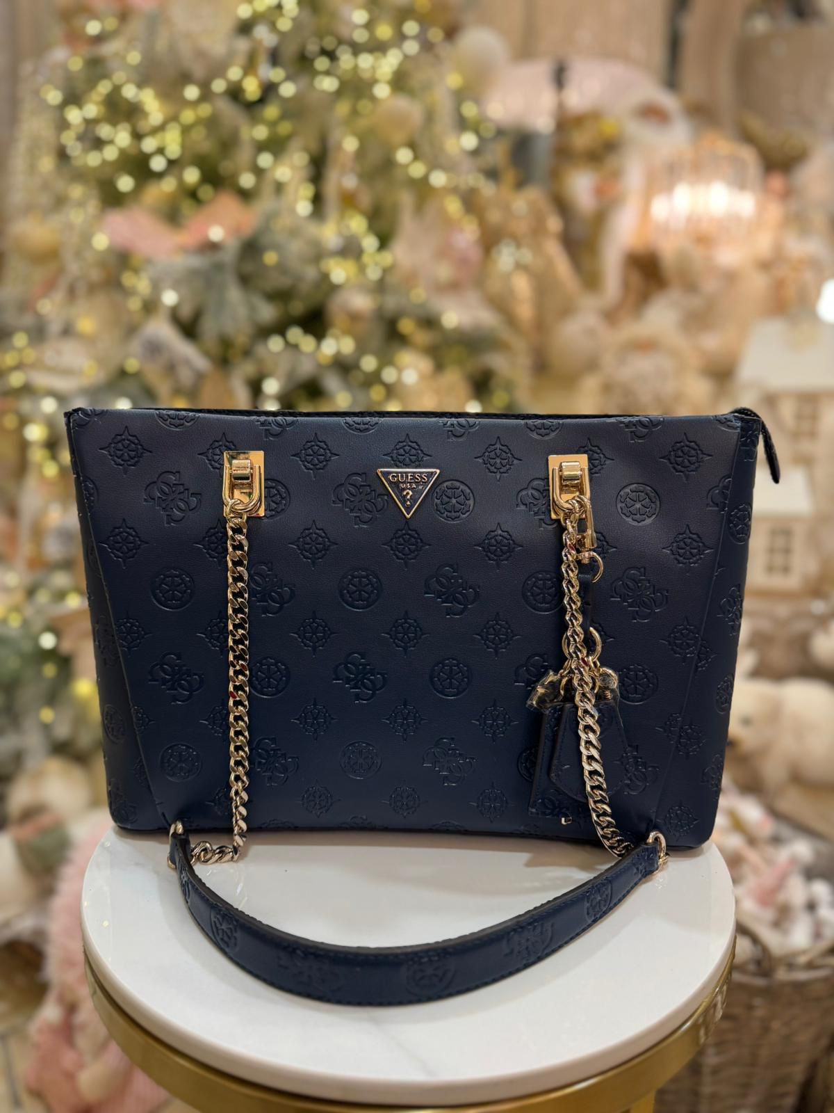 GUESS Tisha 4G Peony Logo Handbag Black