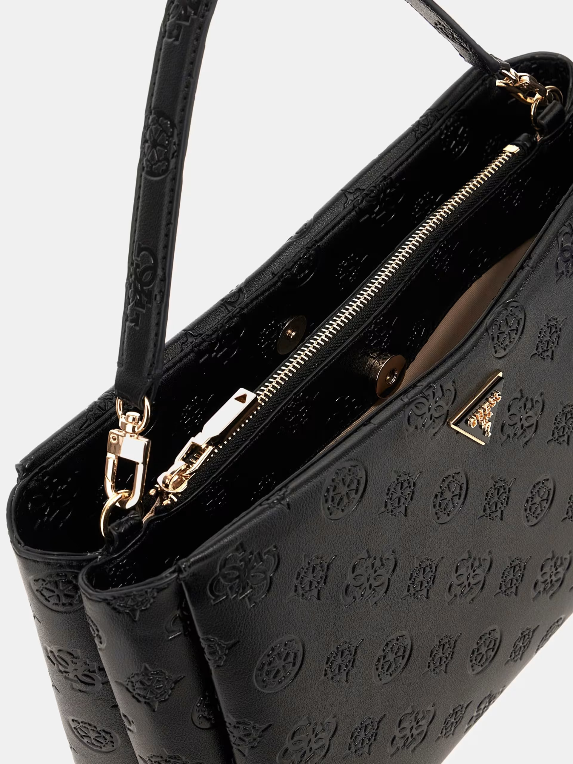 GUESS Tisha 4G Peony Logo Handbag Black - Image 4