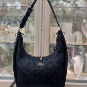 GUESS Phoebe 4G peony Logo Hobo Bag Black