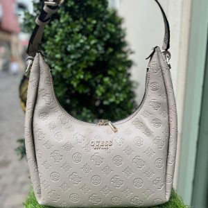 GUESS Phoebe 4G peony Logo Hobo Bag Taupe