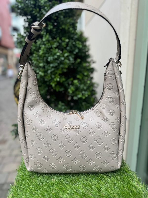 GUESS Phoebe 4G peony Logo Hobo Bag Taupe