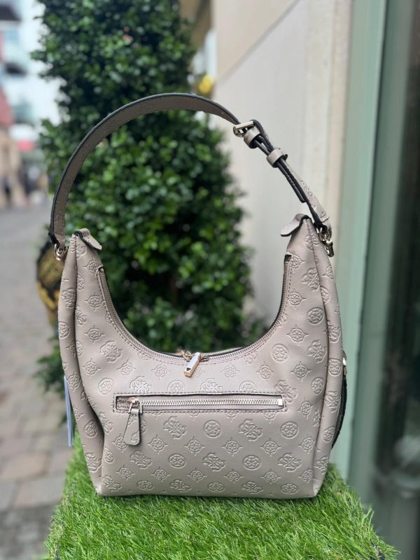 GUESS Phoebe 4G peony Logo Hobo Bag Taupe - Image 2