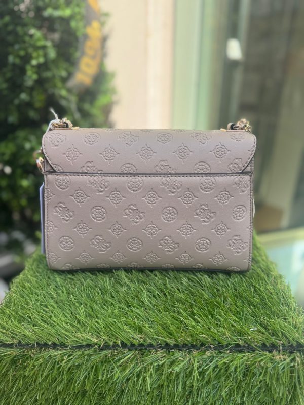 GUESS Phoebe Mini Crossbody Bag 4G Peony Logo Taupe - Image 2