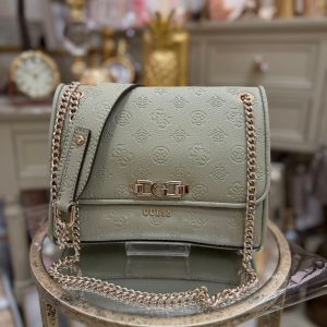 GUESS Anise Debossed-logo Convertible Xbody Flap Sage