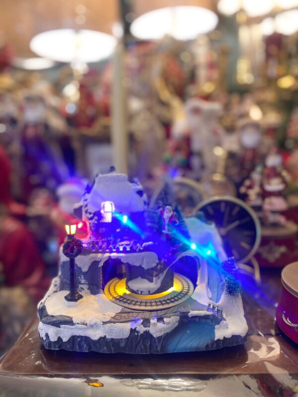 Lit Animated Village Train 20cm