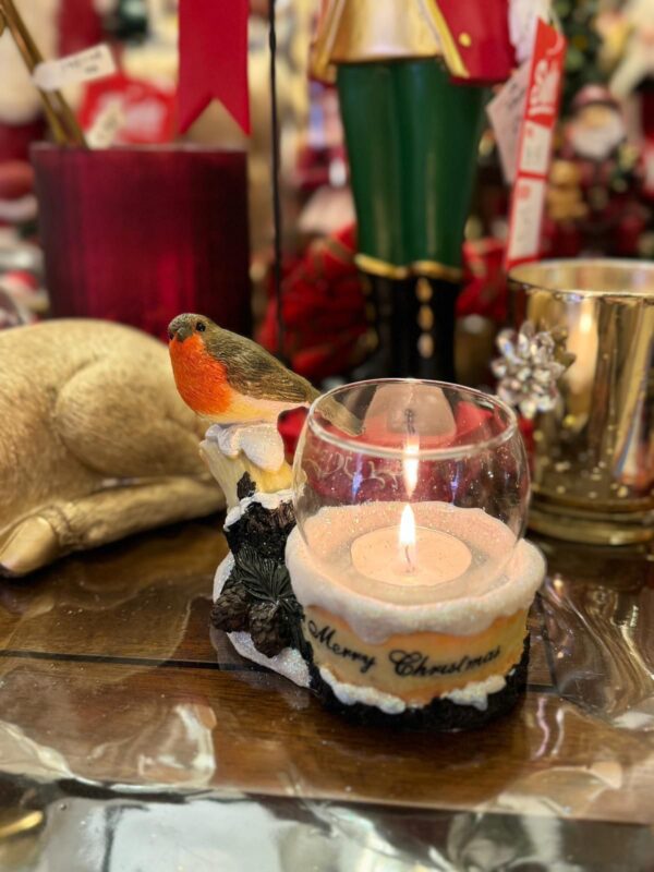 Robin Tea Light Holder 13cm Left