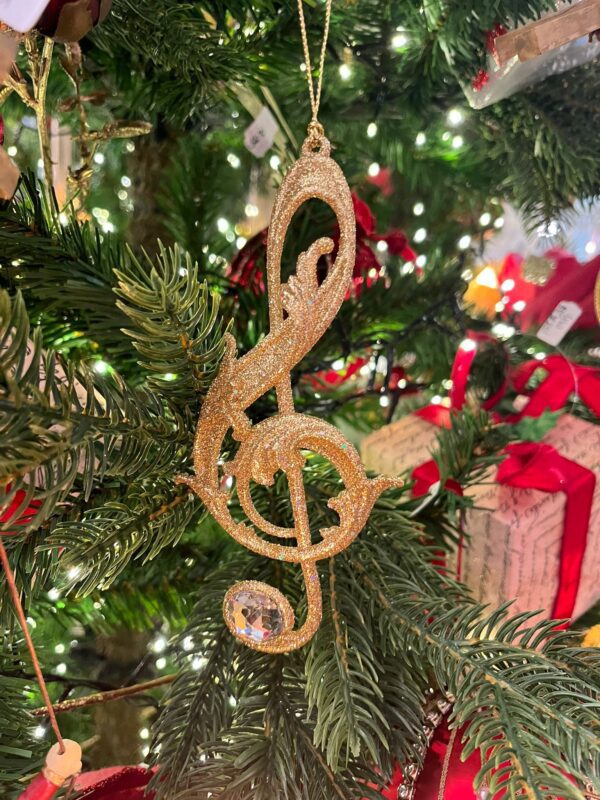 Gold Glitter Music Violin Key Trim 12cm