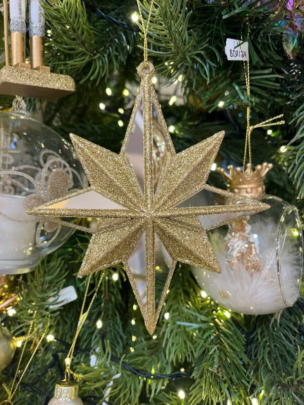 Gold Star Hanging Decoration 15cm