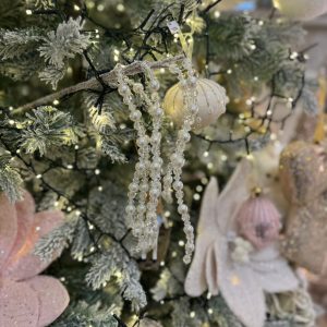 Twig with Pearl & Clear Beads Decoration