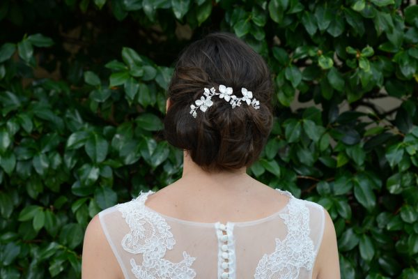 Peony Silver Crystal Hair Comb - Image 2