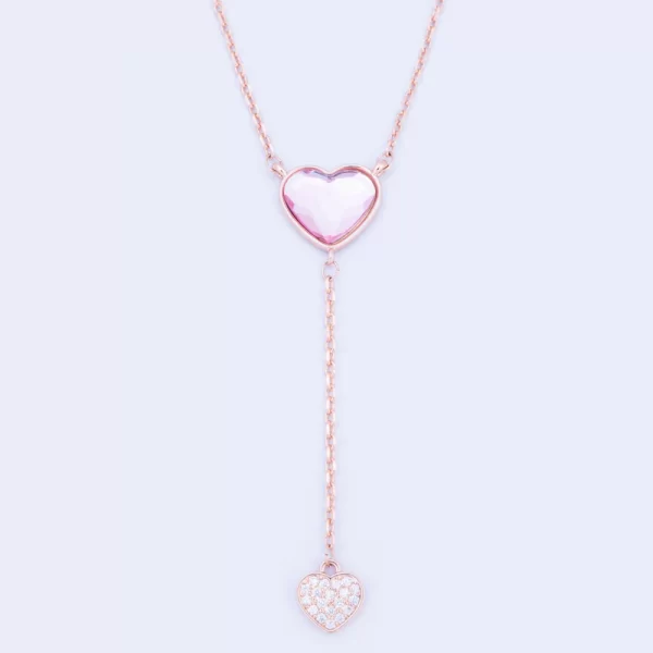 ROSE CRYSTAL DROP NECKLACE