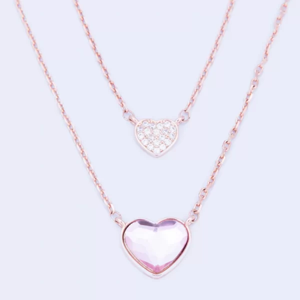 ROSE CRYSTAL LAYERED NECKLACE