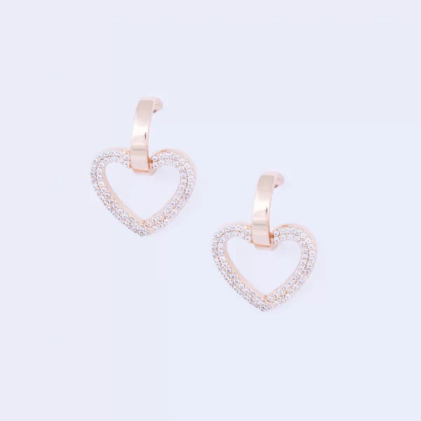 GOLD HOOP & HEART EARRINGS